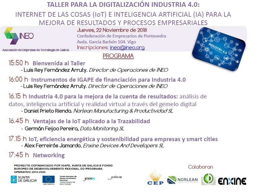 "Internet de las Cosas e Inteligencia Artificial para la mejora de resultados y de procesos empresariales" (22 de Noviembre de 2018)