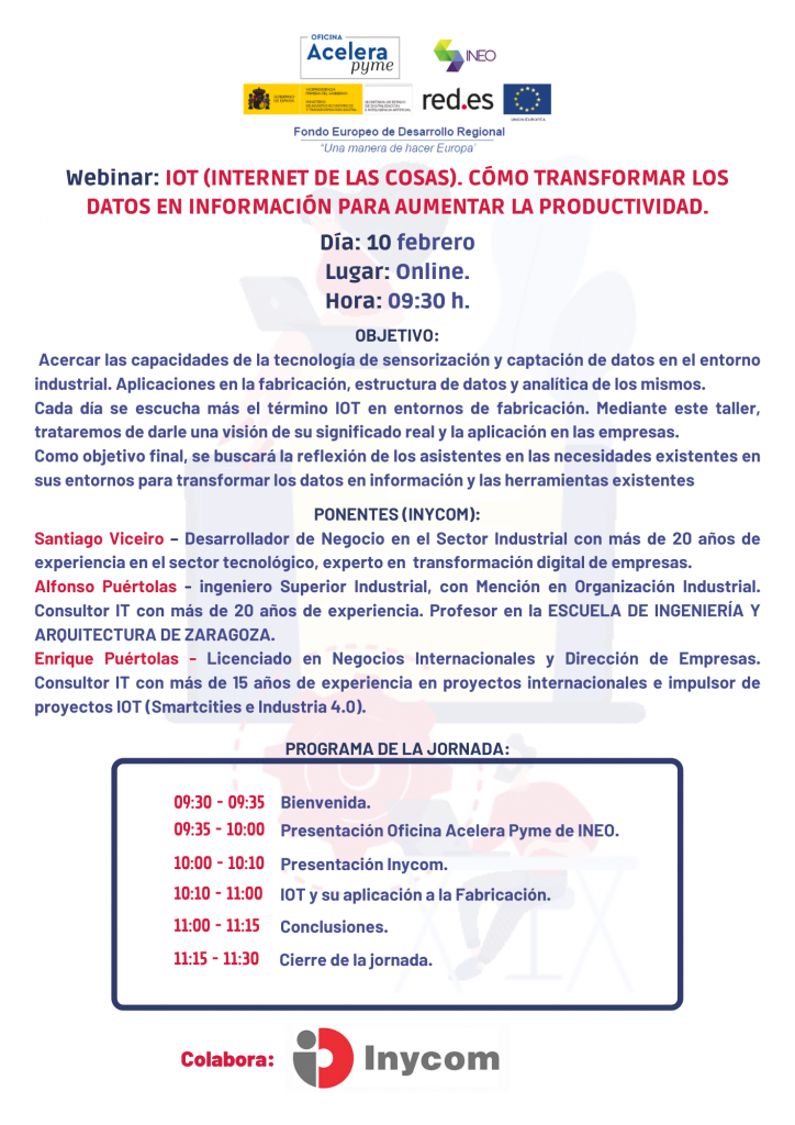 “IOT(Internet de las cosas). Como transformar los datos en información para aumentar la productividad”