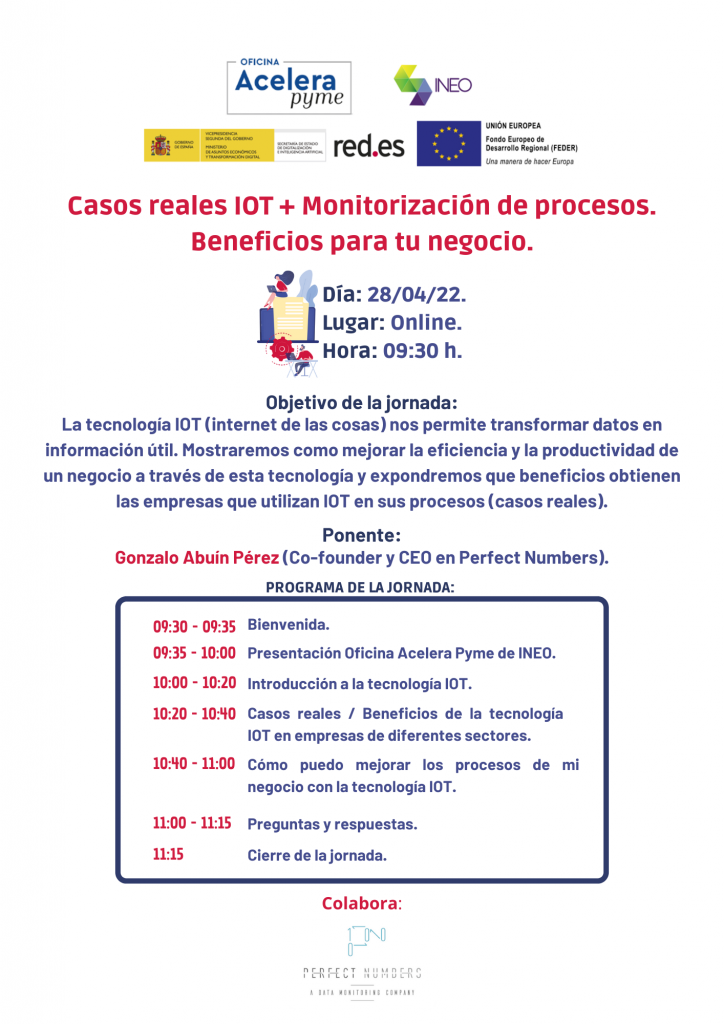 Webinar: "Casos reales IOT + Monitorización de procesos. Beneficios para tu negocio".