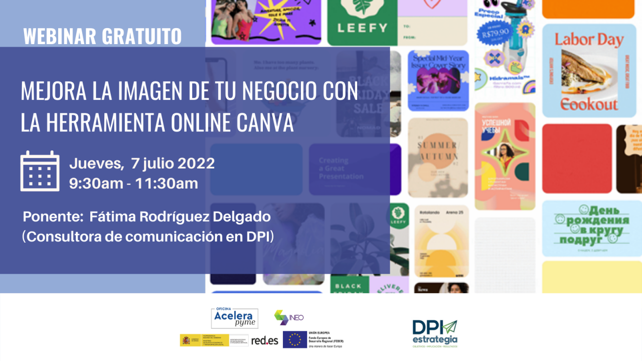 Webinar "Mejora la imagen de tu negocio con la herramienta online Canva".