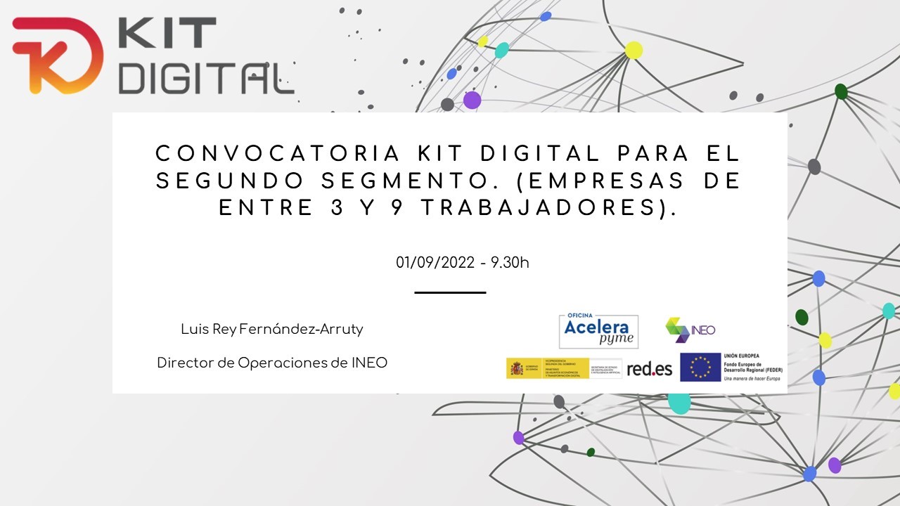 Taller online "Convocatoria Kit Digital Segmento II (Empresas de entre 3 y menos de 10 trabajadores)".